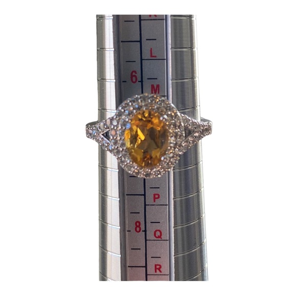 Womens Genuine Yellow Citrine Sterling Silver Cocktail Ring, Size 6.75, NWOT - Picture 11 of 12
